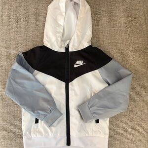 Nike White and Gray Windbreaker
